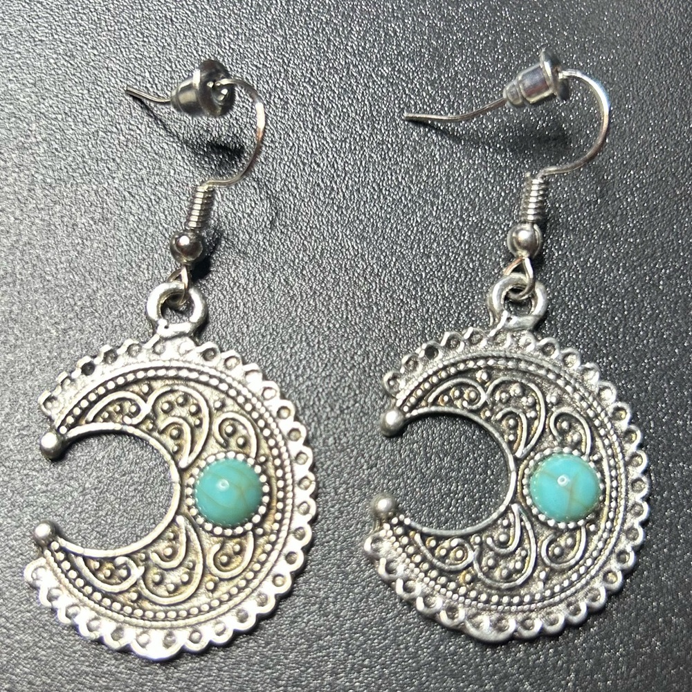 Silver-tone Crescent Earrings